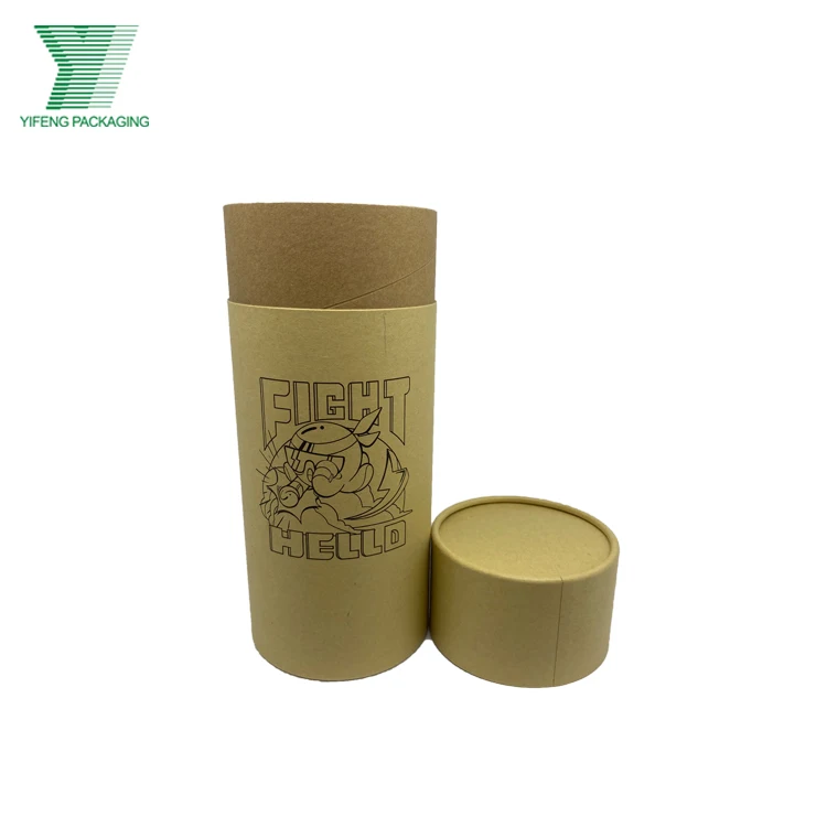 30ml Custom round package white black kraft brown paper tube for essential oil glass dropper bottle jar