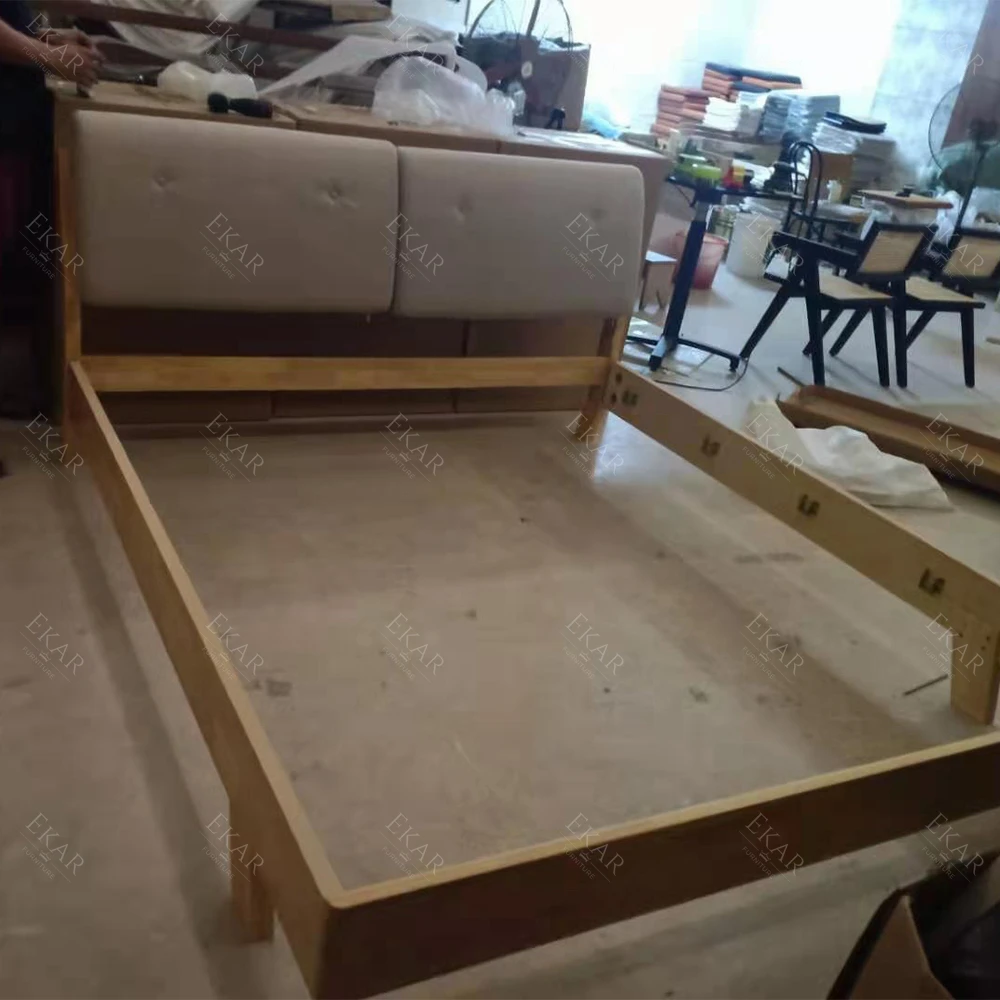 Modern Bedroom Furniture Wood Bed Frame King and Queen Size Wooden Bed