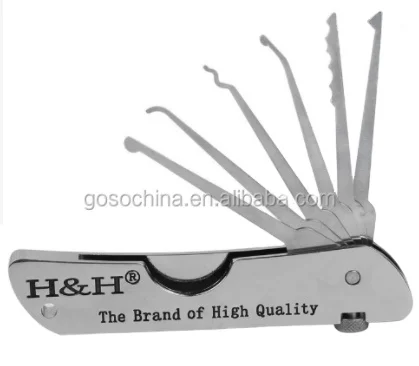 Stainless Steel Tool 6 In1 Foldable Knife Lock Pick Set For Door Lock Quick Opening Locksmith Tools Locksmith To Open Door