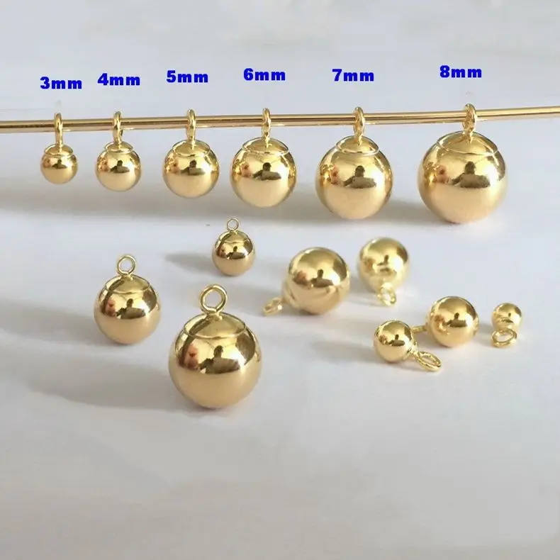 GP 14K Gold Filled Ball Charms for Permanent Jewelry Making Bracelet Necklace Ball Drops