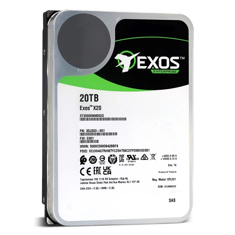 Жесткий диск 20 ТБ для EXOS X20 SAS 12 Гб/с 3 5 дюймов жесткий ST22000NM001E ST20000NM003D