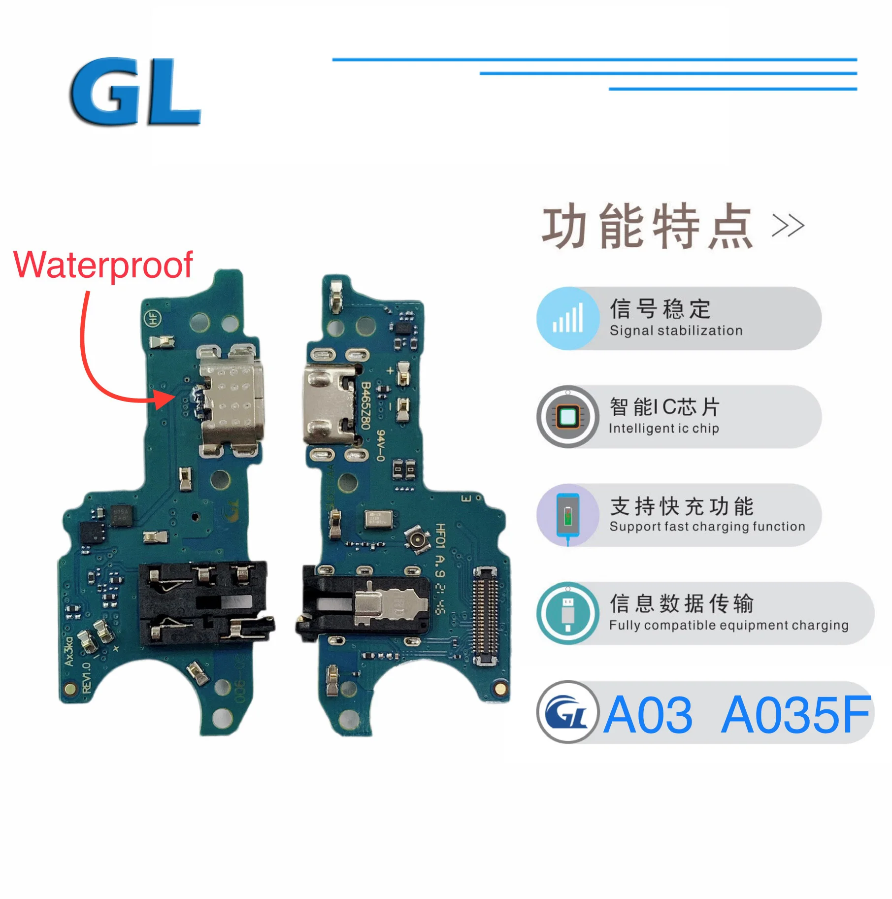 IIDA For Samsung Galaxy A10e A20 A50 A70 A80 A10s A01 board USB Charging Port Flex Cable Board phone repair part