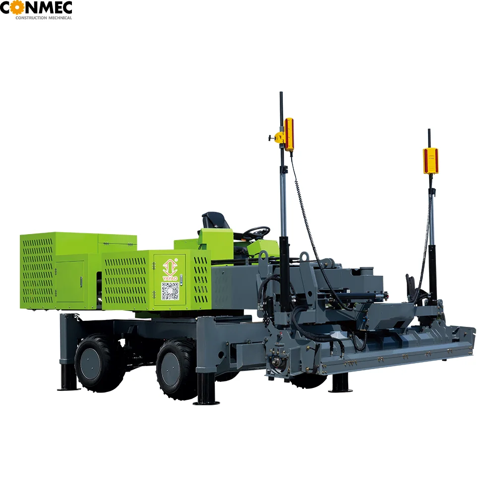 Four-wheel battery boom concrete laser leveling screed machine for sale