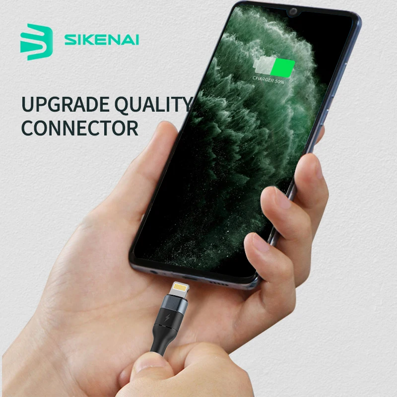 Sikenai 5A нейлоновые плетеные кабели 1 2 м USB-кабель для зарядки и передачи данных iPhone