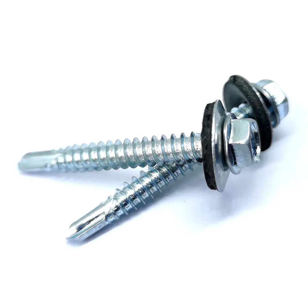 metal ss 410 self drilling screw of m6 5/16 hex flange head length 18mm