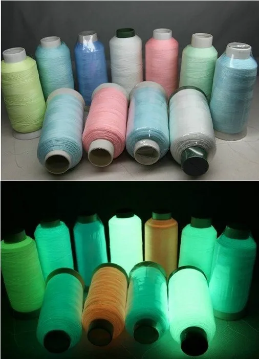 Recycled Luminous Glow In The Dark Embroidery Sewing Thread For Logo Stitch