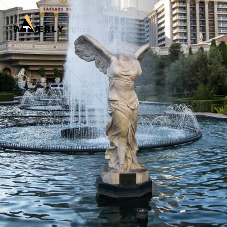 Stone Carvings And Sculptures Granite Greek Angel Statues Headless Angel Statue Life Size White Marble Winged Victory Sculpture