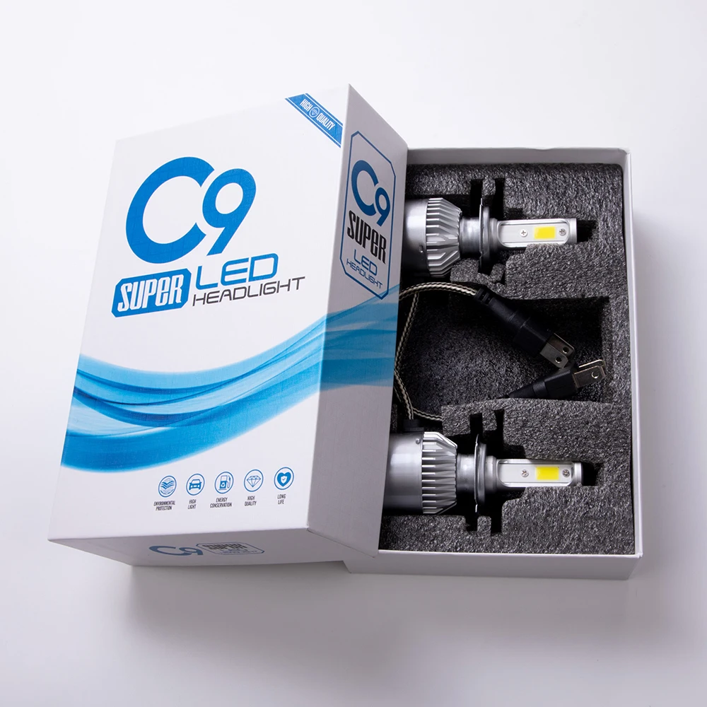  Сверхъяркая миниатюрная автомобильная светодиодная лампа C9 + 5 H1 H3 H4 H7 H11 9005 9006 360 для дальнего и ближнего света система