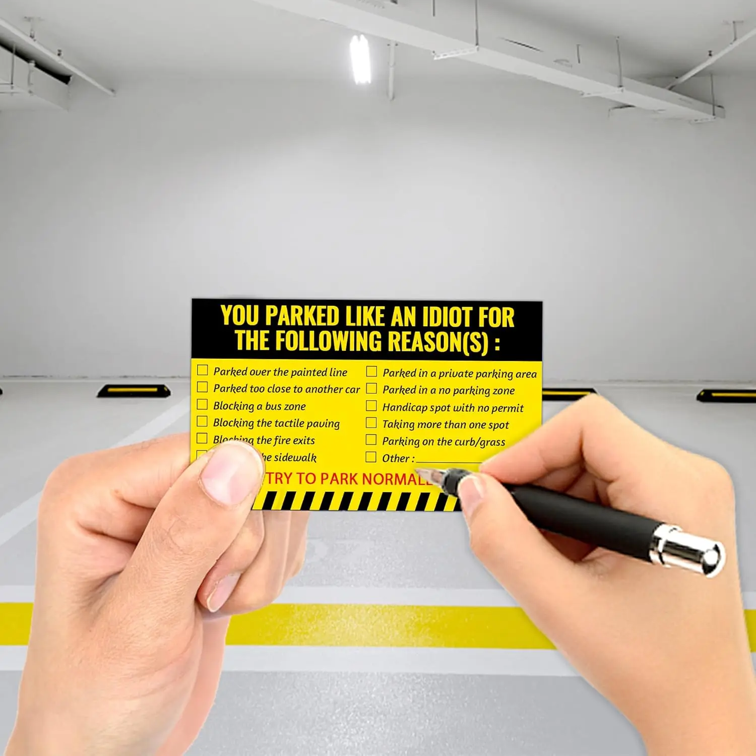 Creative Car Parking Card Bad Parking Violation Warning Cards Funny Parking Violation Cards with Multi Violation Reasons