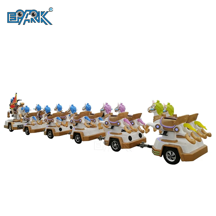 Kids Electric Amusement Train Rides Commercial Trackless Train With Lights And Music