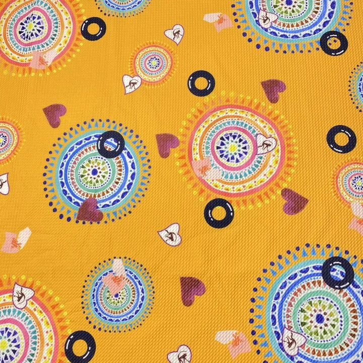 Custom no moq digital printing 100% polyester stretch printed knitted bullet fabrics for women clothing