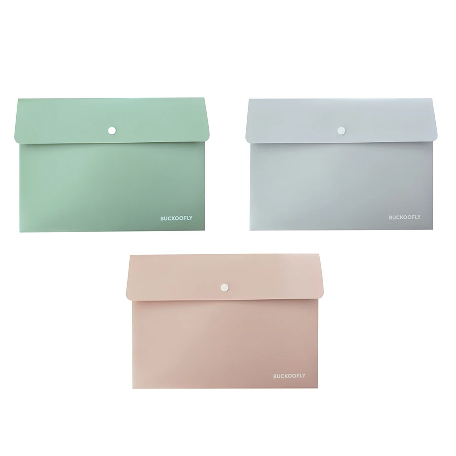School Office supplies stationery filing products Morandi Color Letter Shape A4 plastic File Document bag