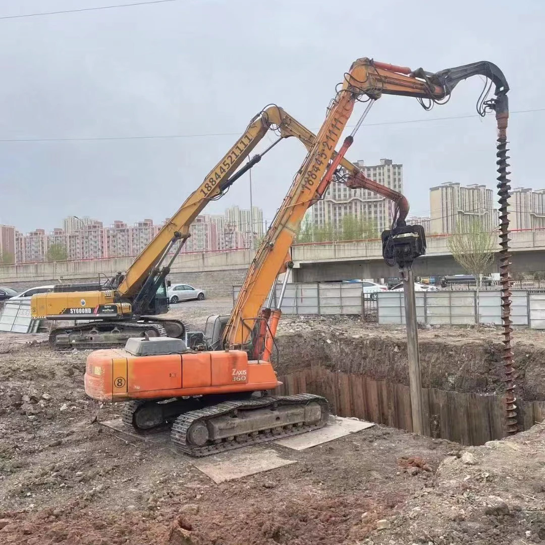 Pile Driver Solar Ramming Machine Post Installation Highway Guardrail Excavator Hydraulic Impact Vibro Hammer