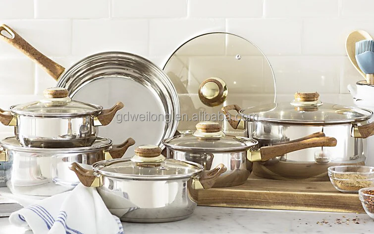 Kitchen Cookware Wholesale Stainless Steel Cookware Sets With Bakelite Handle
