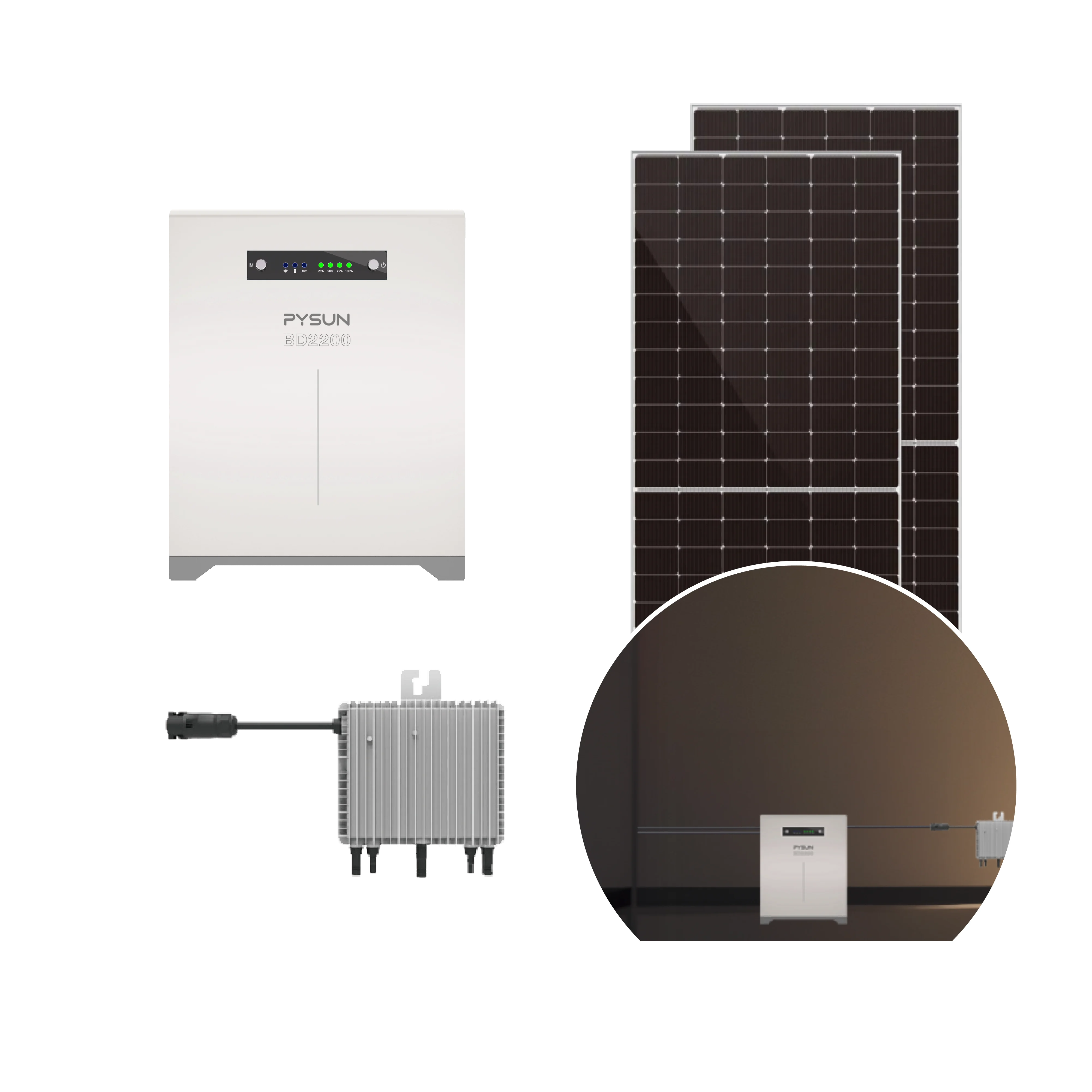 PYSUN 800w Balcony Solar System Microinverter Balcony Solar Kit 800 W Germany 600w Battery Storge For Balcony