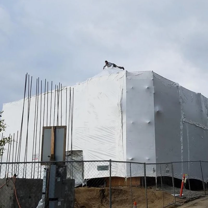 ldpe plastic waterproof flame retardant scaffolding building white shrink wrap for  protection 12 mx30mx230mic