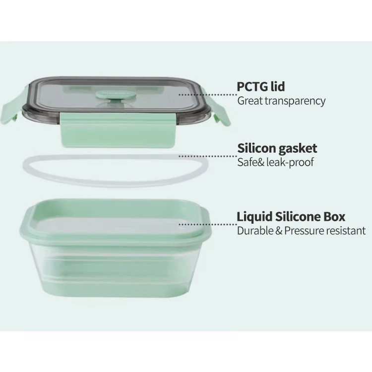 IKOO food container silicone foldable lunch box  collapsible