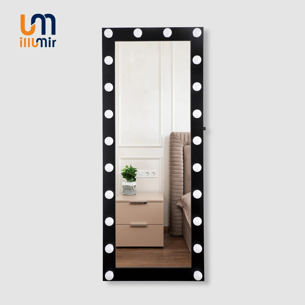 ILLUMIR Hair Salon Styling Mirror Barber Shop Saloon Mirrors With Led Light For Station Furniture