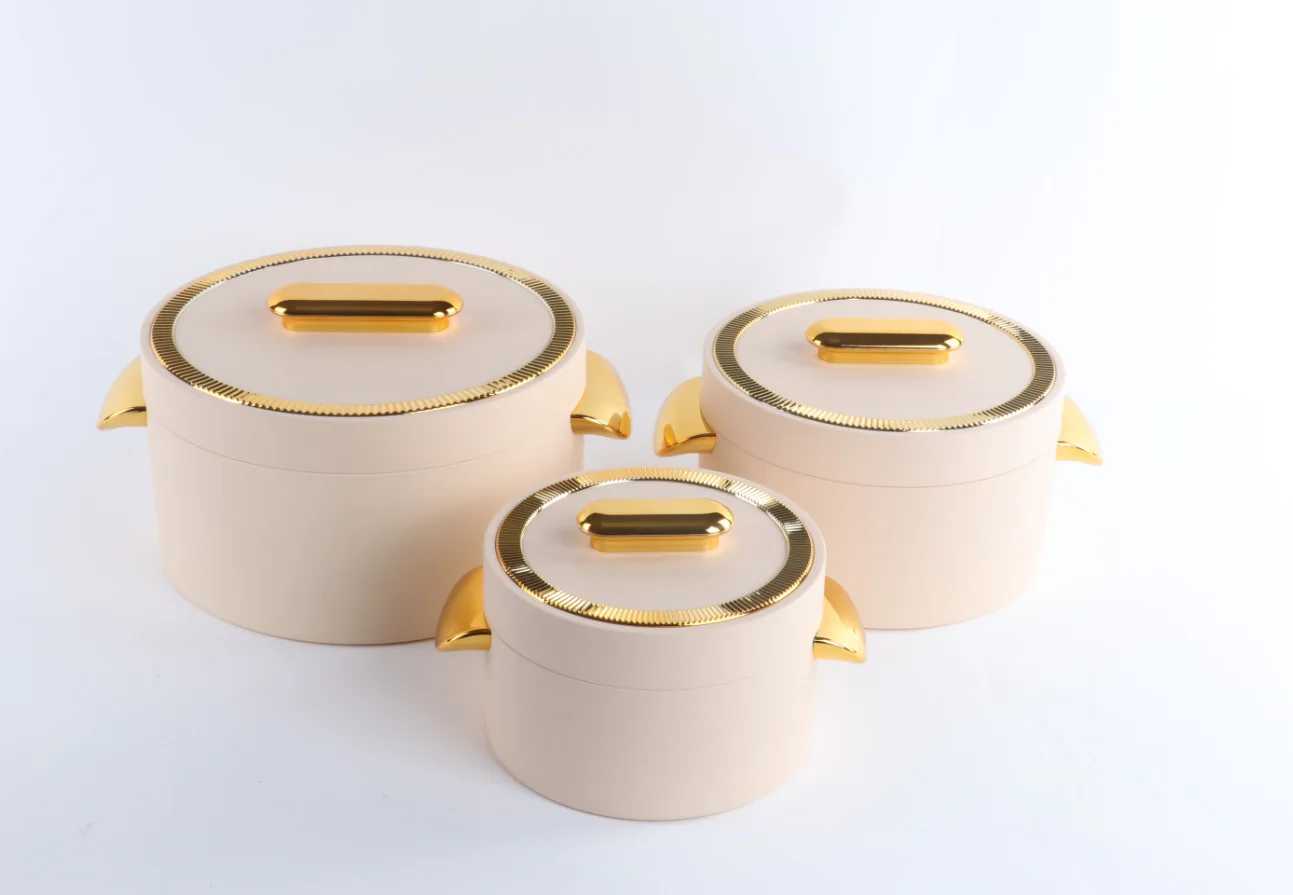 Promotion ABS Shell Stainless Steel Inner Luxury Insulated Casserole Food Serving Hot Pot Set Arabic Food Warmer 1L/2L/3.5L