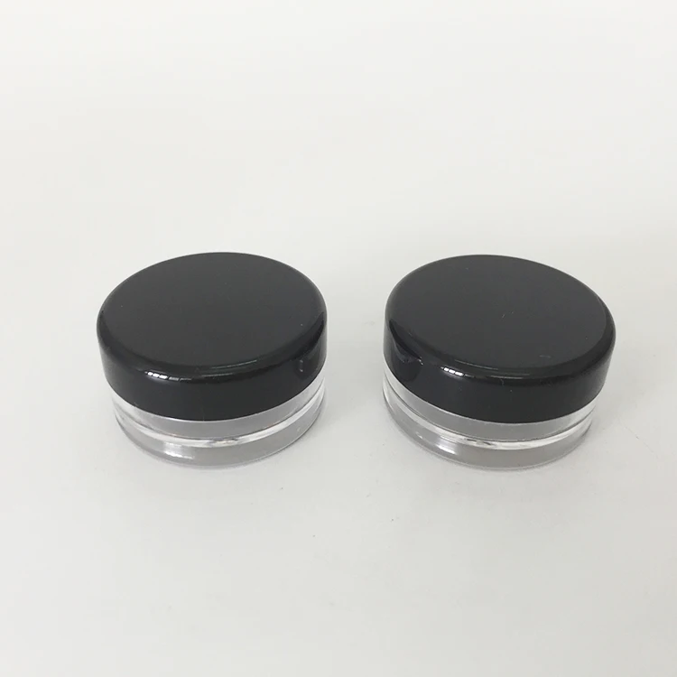 Plastic PS clear 3g round cosmetic jar