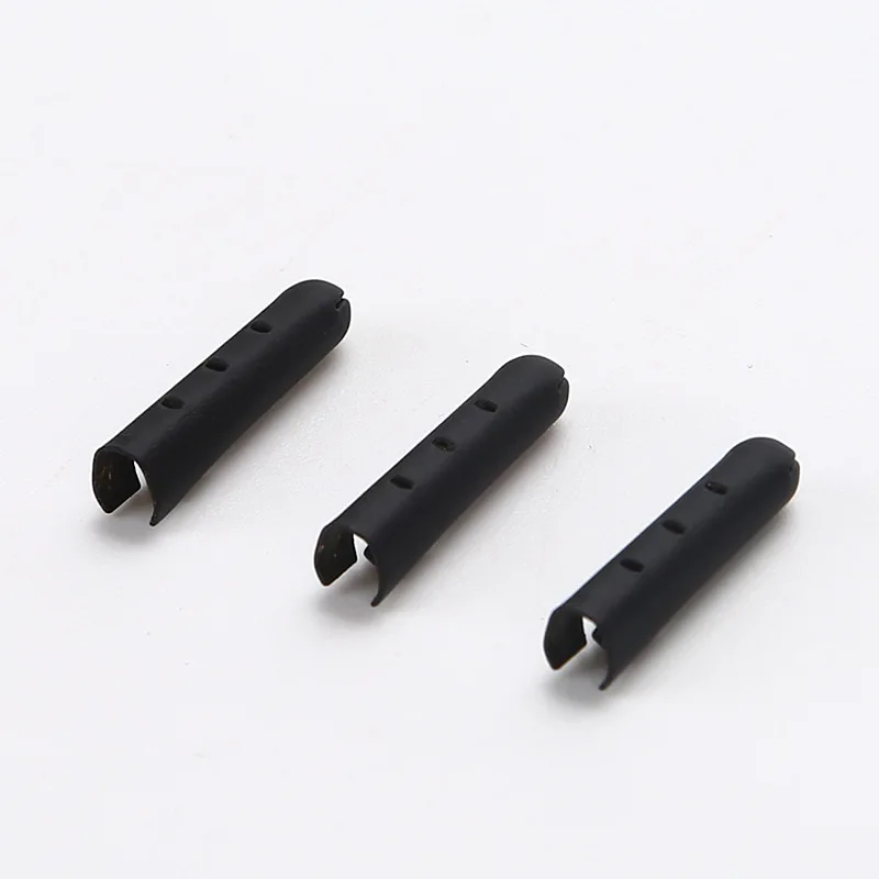 Matte Black Thick flat fat shoe lace bullet shape cord end cap