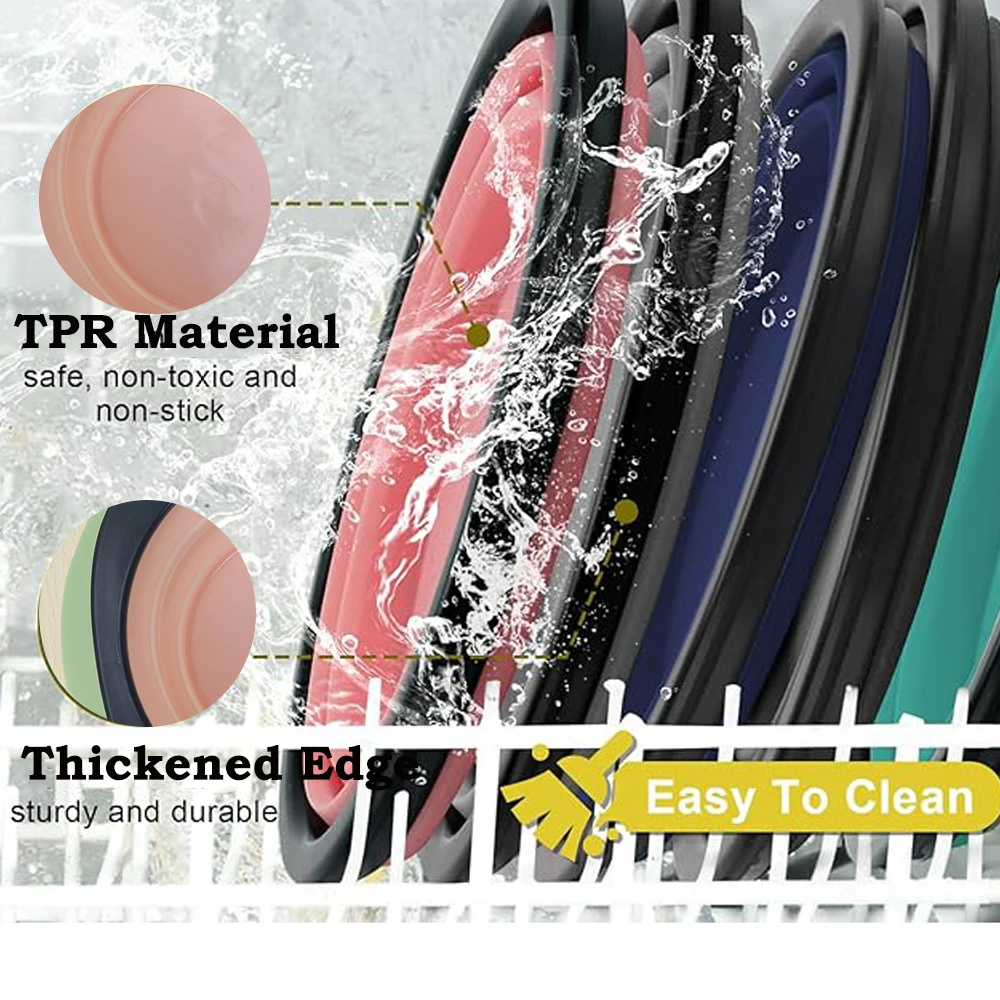 Durable TPR Portable Dog feeding Bowl Collapsible Cat Water Bowl Foldable Pet Feeding Watering Dish for Outside