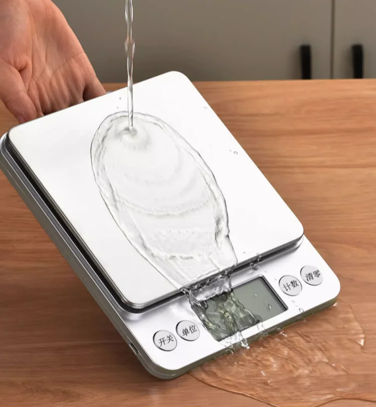 Household Kitchen Electronic Baking Gram Scale Gold LCD Display Digital Display Rectangle Battery Powered Jewelry Scale with Lid