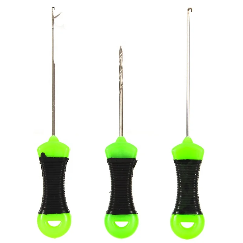 3PCS/Set Fishing Bait Needle Portable Carp Splicing Baiting Hook Drill Rig Tools