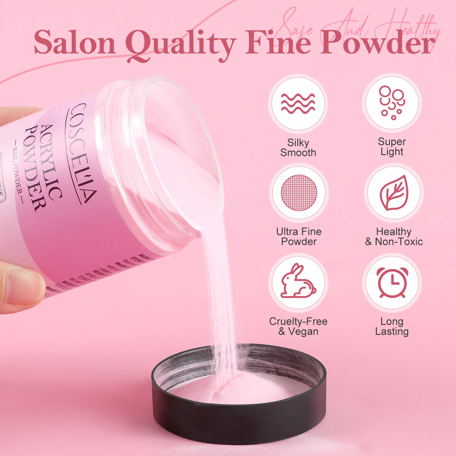 Acrylic Nail Powder Wholesale Custom Logo Factory Price Non-toxic Acrylic False Nail Powders for Nail Extension French OEM