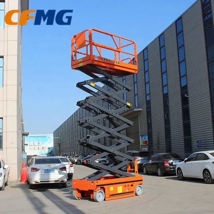 Wheeled Self Propelled scaffold low profile  6-16m mobile electric hydraulic scissor lift platform