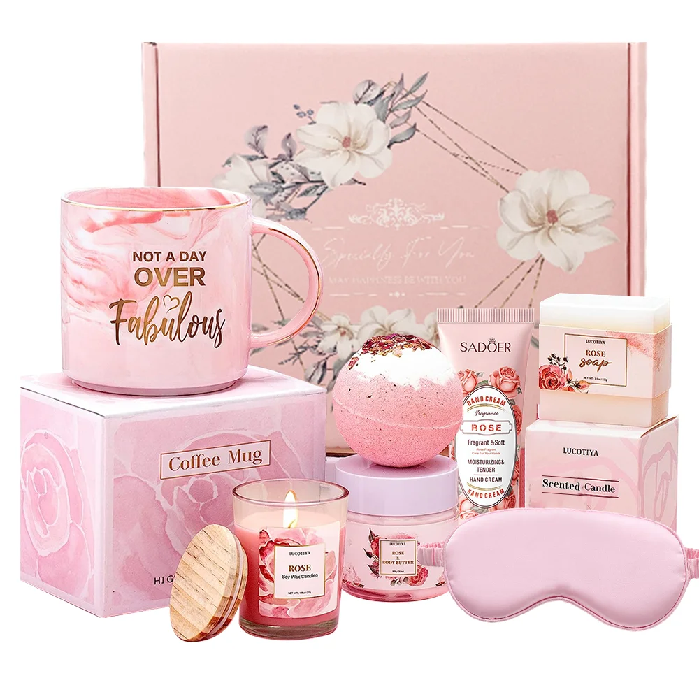 OEM Wholesale get well soon gifts for women Label logo Luxury Valentines Natural Bubble Shower Spa Body Care Bath Gift item Sets