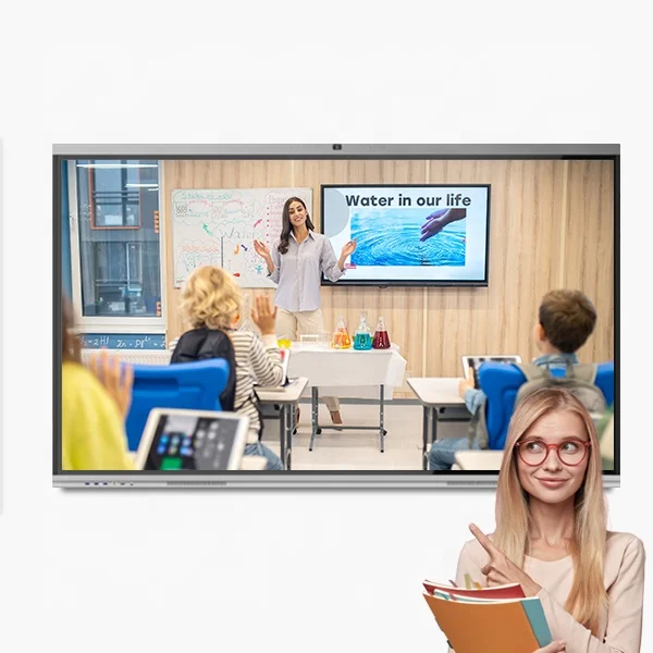 75 86 100 Inch Electronic Display Digital Interactive Glass Writing Board Lcd Smart Board TV Interactive Touch Screen Whiteboard