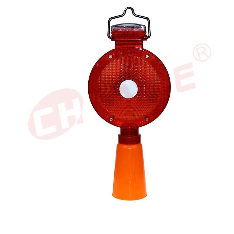 Rechargeable Solar Traffic Red Yellow warning lights LED traffic Strobe road warning cone light