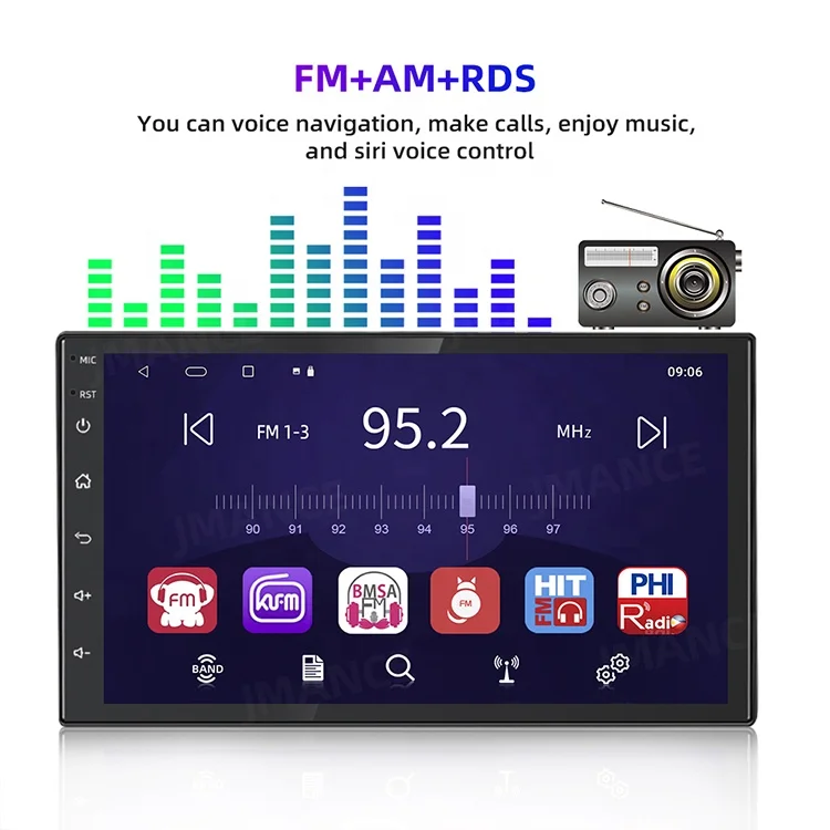 7035s7 7 Inch Universal 2.5D Touch Screen Android Auto wired Carplay Multimedia 2 Din Car Lcd Dashboard Music
