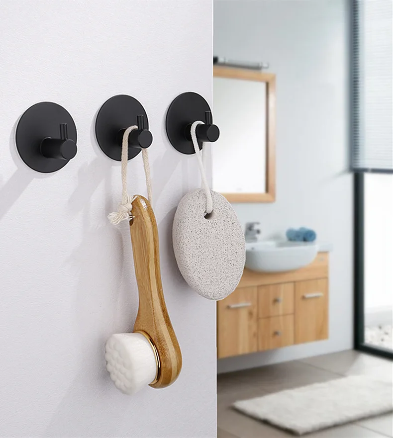 Self Adhesive Hooks Set of Strong Sticky Wall Coat Towel Hooks  Key Hook 304 Stainless Steel Sti
