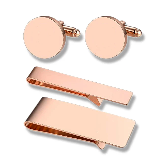 Пустые запонки из нержавеющей стали под заказ, Мужская коробка, сублимационные запонки, зажим для галстука с гравировкой