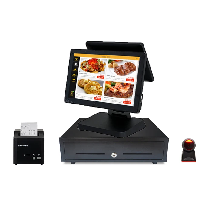 Touchscreen windows11 Foldable Pos terminal desktop 15.6' cash register smart restaurant ordering with NFC WIFI Pos systems