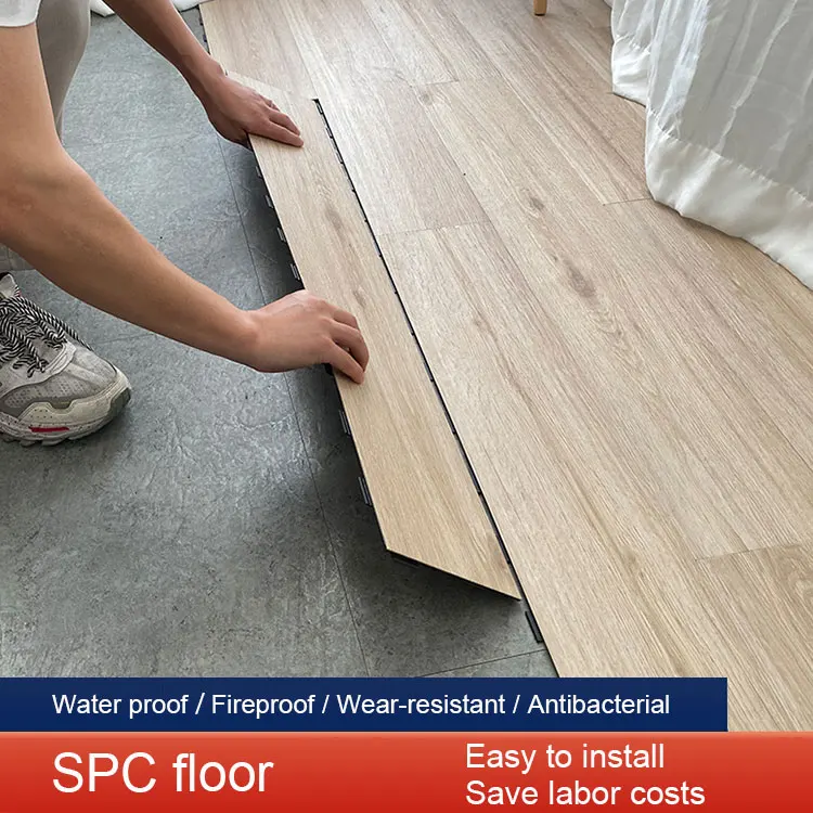 Eco-Friendly Non-Slip Strong Flexibility Colorize Wood Texture Easy Install Tile Plastic Pvc LVT LVP Stone SPC Click Flooring