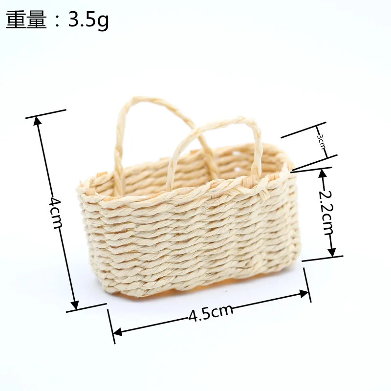 Doll house rattan bamboo grass woven mini woven basket basket miniature food play OB1 scene shooting props life set