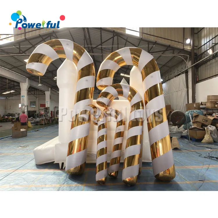 Christmas Inflatable Led Candy Model Xmas Advertising Inflatable Candy Cane For Party Event Decoration