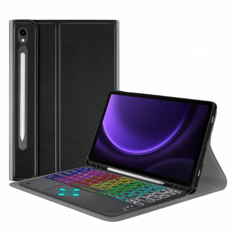 Чехол для планшета с беспроводной клавиатурой Samsung Galaxy Tab S9 Fe 10 9 сенсорной панелью RGB подсветкой оптовая продажа фабрики
