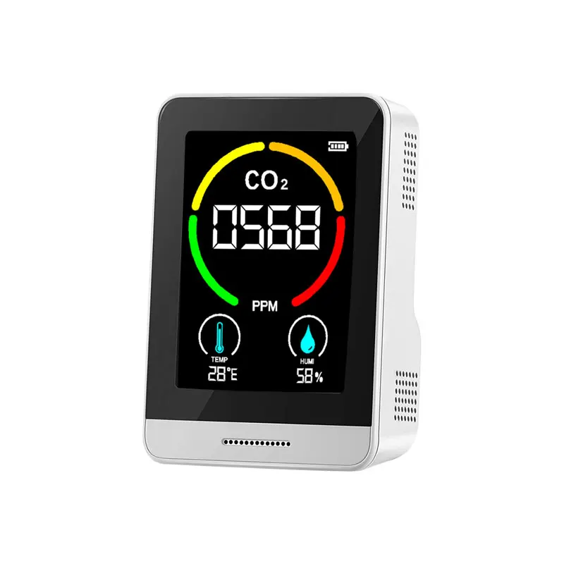 ir Quality MonitorRechargeable Indoor Professional Air Quality Detector Track CO2High Precision NDIR Particle Sensor CO2 Monitor