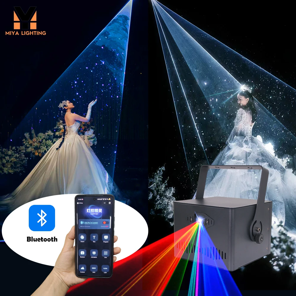 Bluetooth app control wedding laser 1w 2w 3w 5w 10w rgb full color 3d text logo animation stage laser light