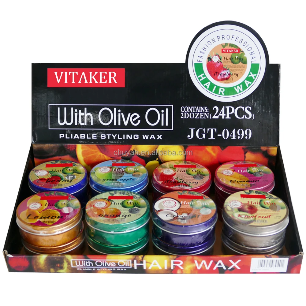 Factory price OEM Hot Selling Strong Hold Olive Oil Fruit Flavor  Hair Wax Pomade Wax 150g