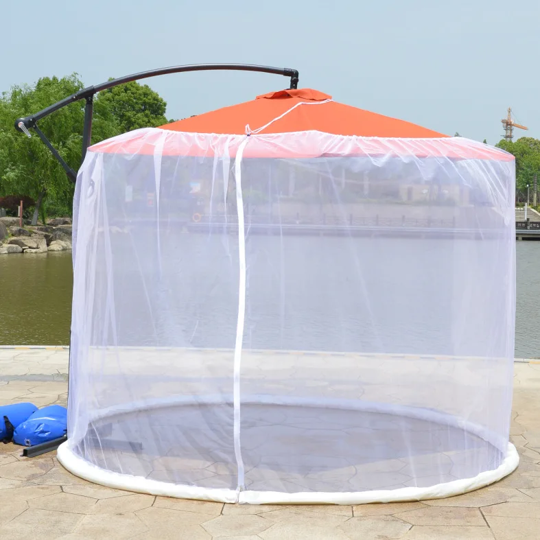 Outdoor Adjustable Large Garden Polyester Mesh Net Screen Large Hanging Netting Patio Umbrella Jumbo Gazebo Mosquito Net