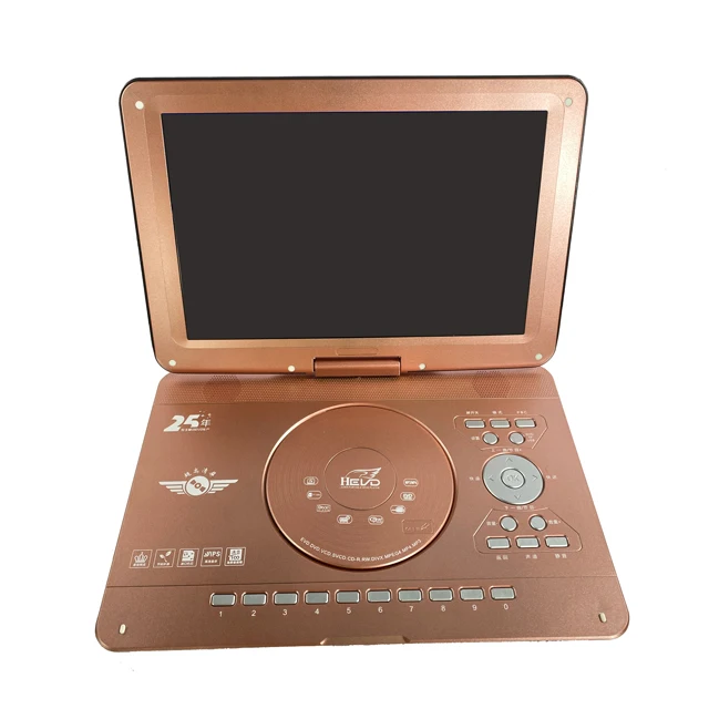 Hottest 14inch led screen 3d blue colour plastic panel Portable dvd evd player