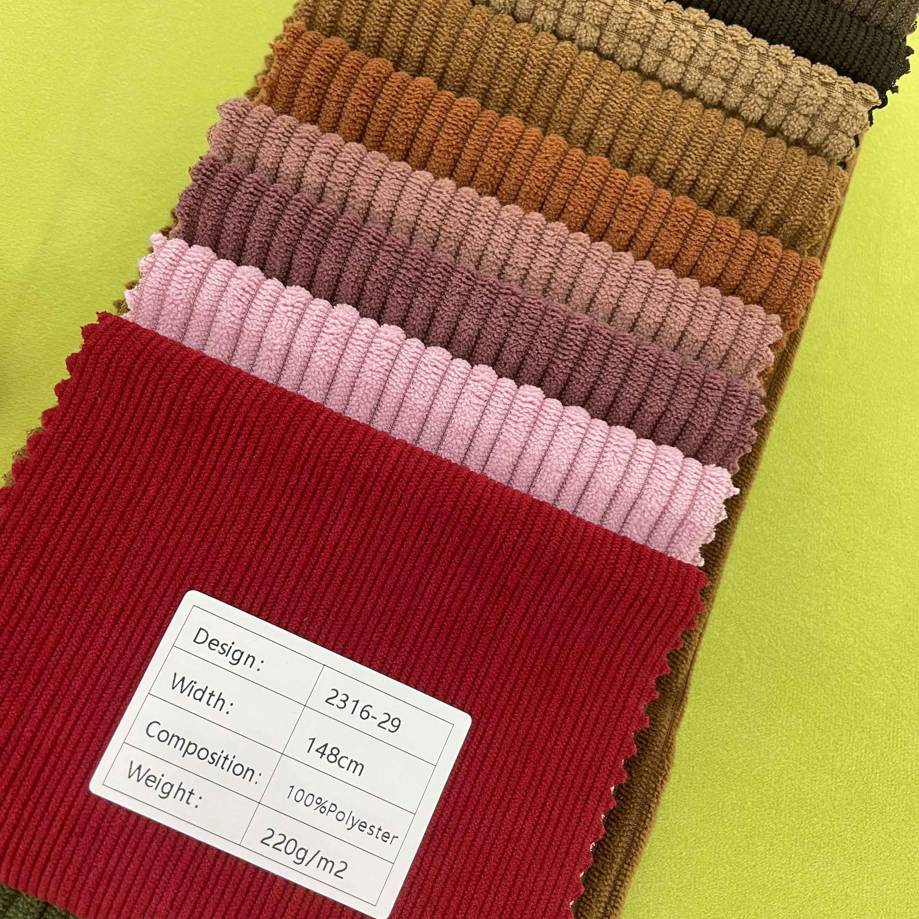 2311 Upholstery Customized Velvet Cloth Sofa Design 100% Polyester 16W Random Lines Corduroy Printed Fabric