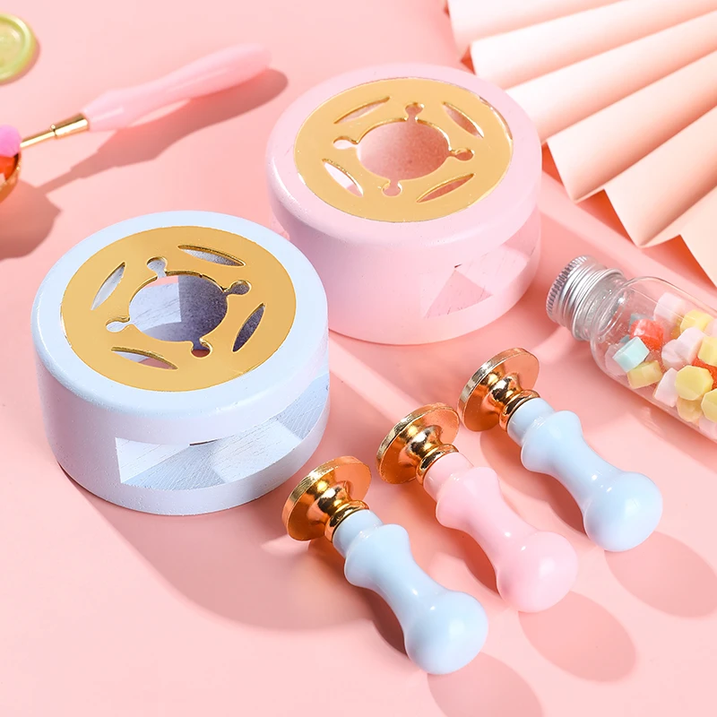 Fire wax seal a complete set Wax Melting Furnace Spoon Tweezers Handle Set DIY Custom OEM statinoery office stamper stamp