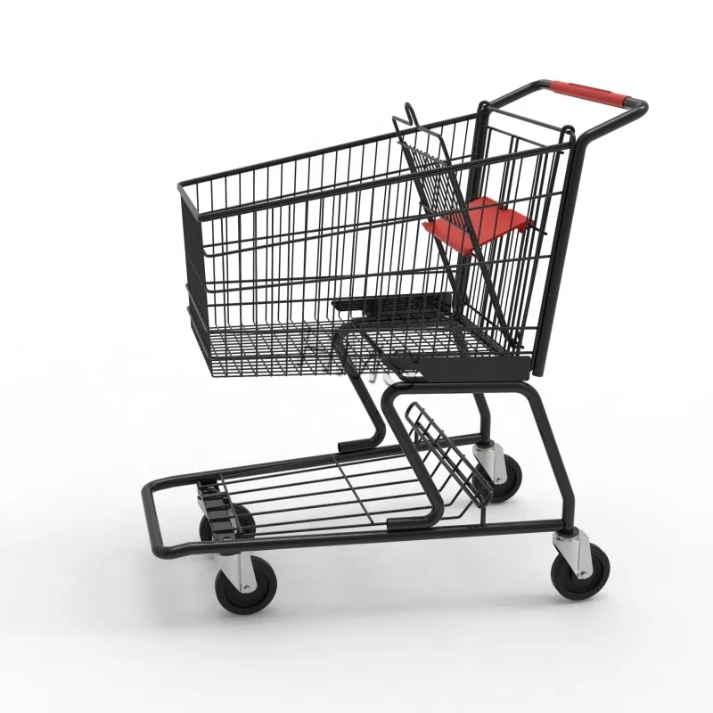 125L trolley shopping cart 4 wheels supermarket shopping trolley