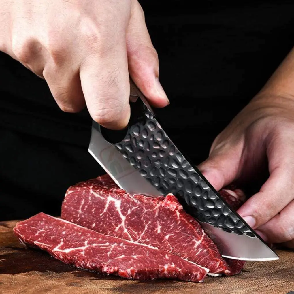 Нож мясника кованый ручной викингов японский нож Huusk из высокоуглеродистой стали поварской с